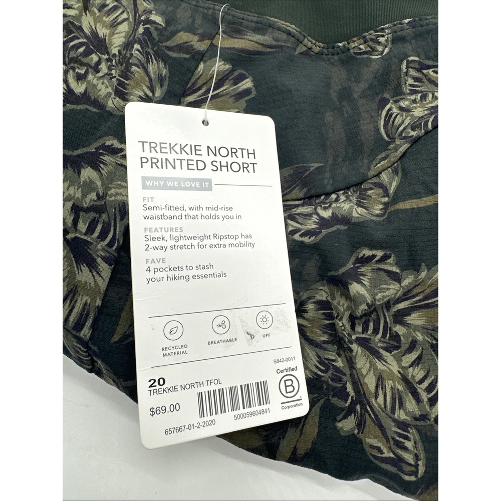 Athleta Trekkie North Printed Short Womens Size 20 Dark Floral Ripstop - Picture 7 of 10